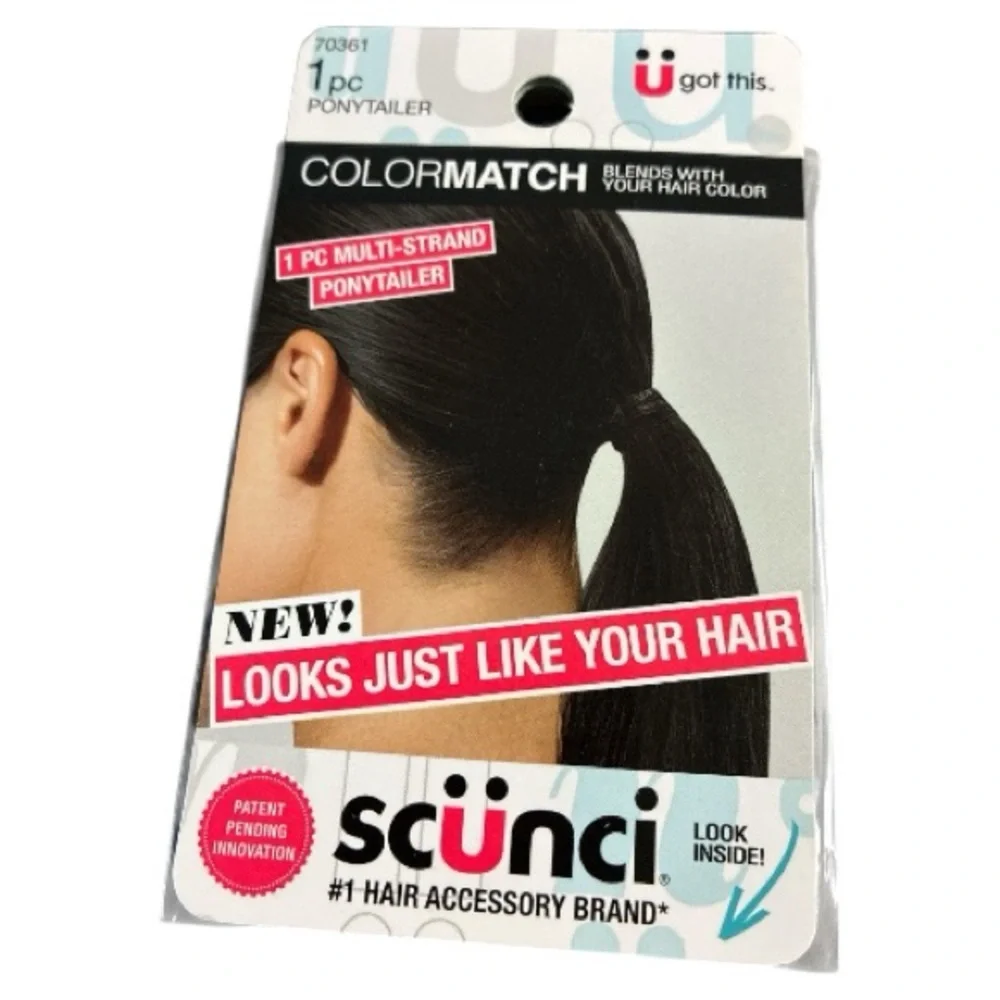 Scunci Black Hair Ties - 3 pk new